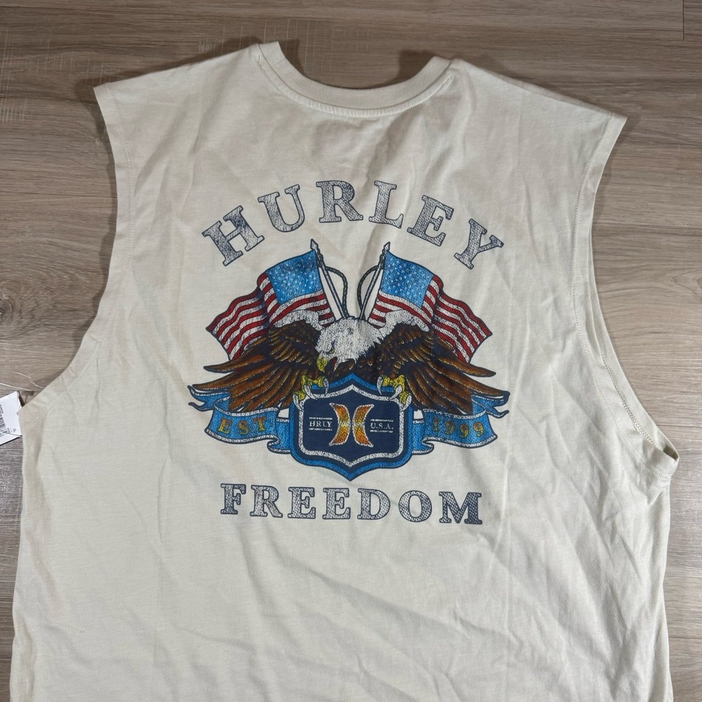 Hurley USA Freedom‎ Bald Eagle Performance Tank Top SZ Large New W Tags Print